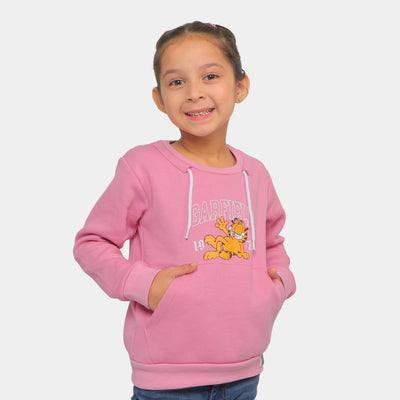 Girls Sweatshirt Cartoon Character-Pink