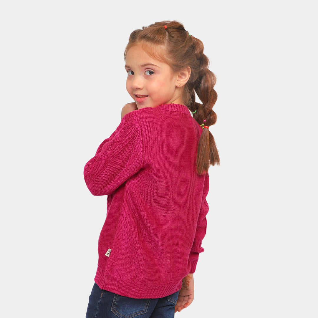 Girls Sweater BP35-22 - Dark Pink