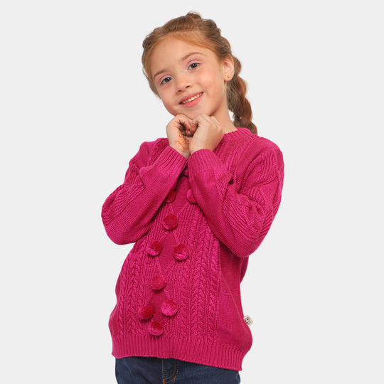 Girls Sweater BP35-22 - Dark Pink