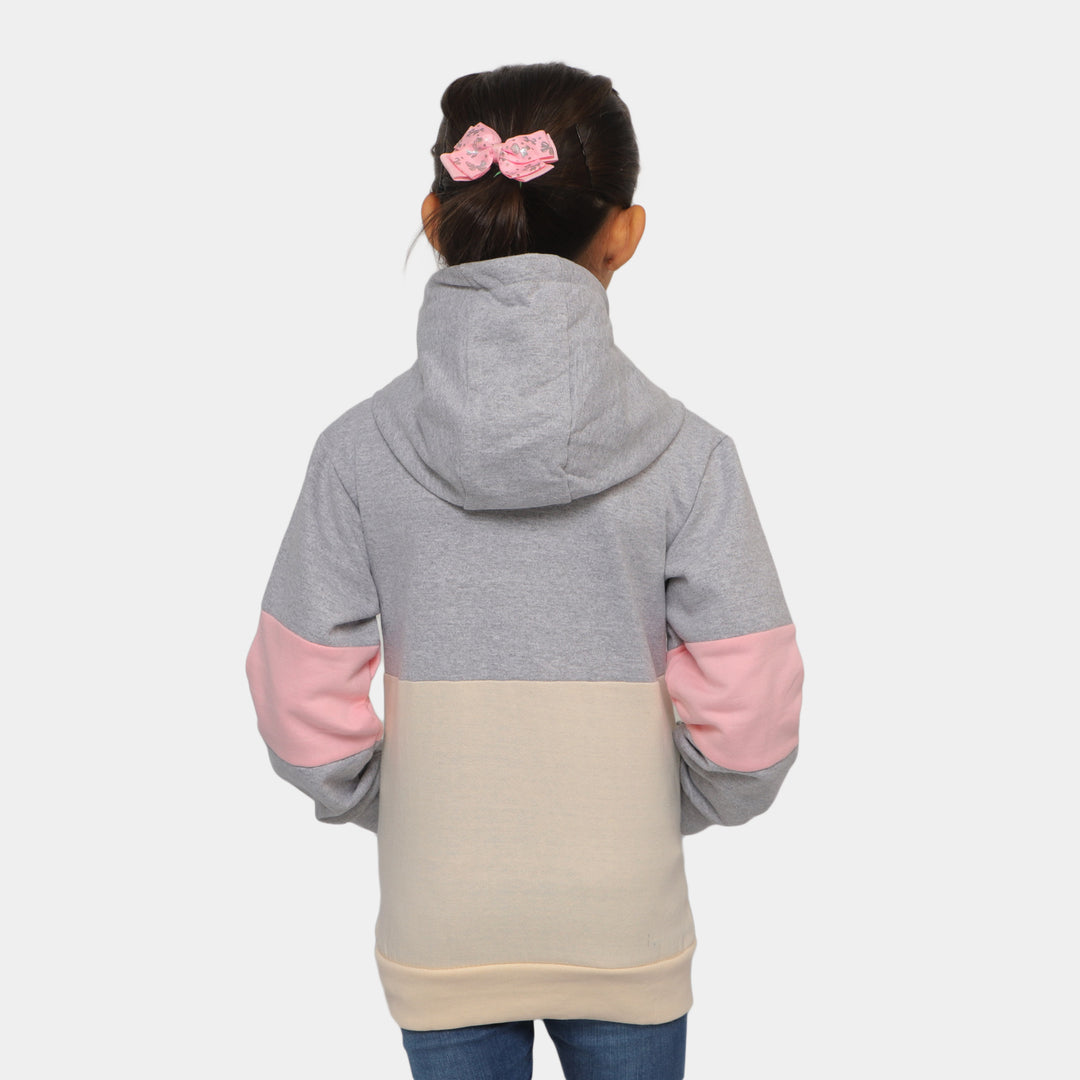 Girls Hooded Knitted Jacket Active - Grey