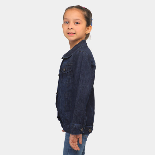 Girls Denim Jacket Basic W22 - Navy Blue