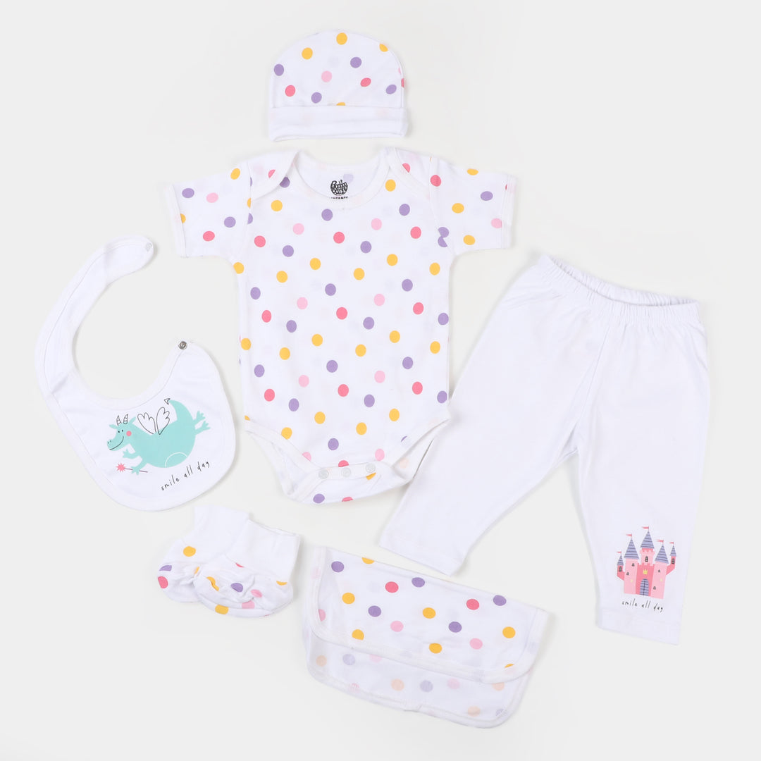 Infant Girls Cotton 6 Pcs Set Magical - B.White