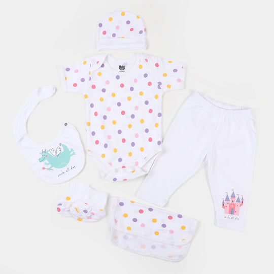 Infant Girls Cotton 6 Pcs Set Magical - B.White