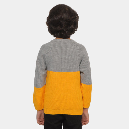 Boys Sweater Awesome - Gray/Mustard