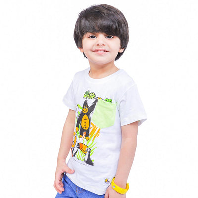 Boys T-Shirt H/S Lion - White