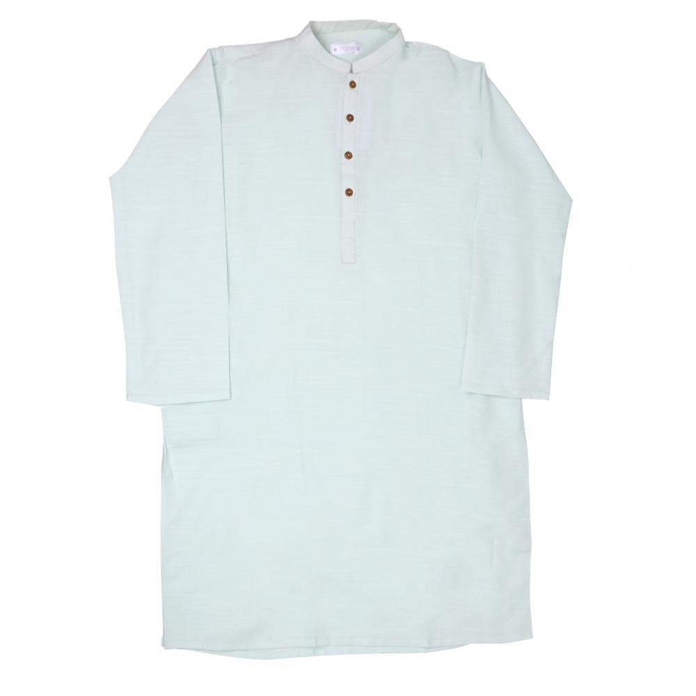 Boys Basic Kurta Slub - Mint