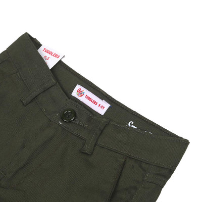 Boys Short Cotton Basic S4 - Khaki Green