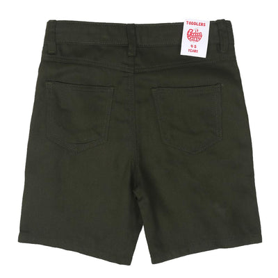 Boys Short Cotton Basic S4 - Khaki Green