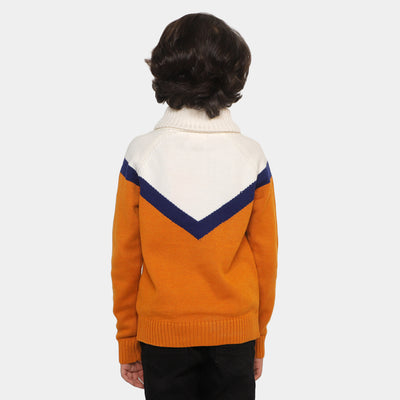 Stylish Boys Sweater - Brown/White