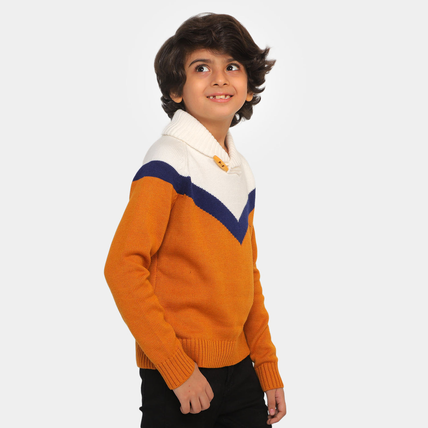 Stylish Boys Sweater - Brown/White