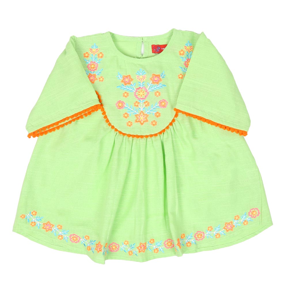 Girls Top G&D EMB - Green