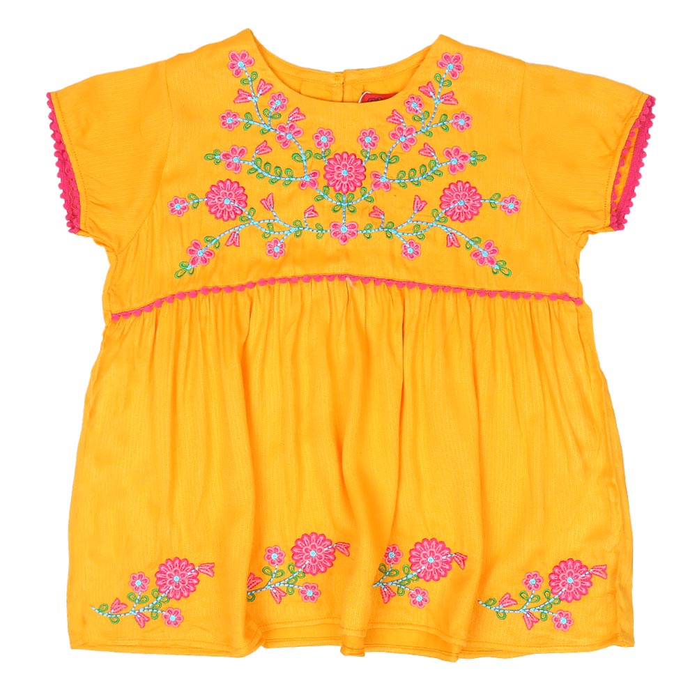Girls Top G&D EMB - Citrus