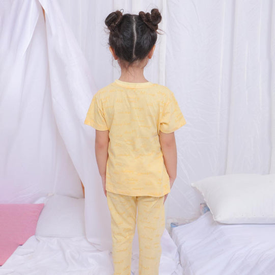 Girls Knitted Night Suit Good Night - Lemonade