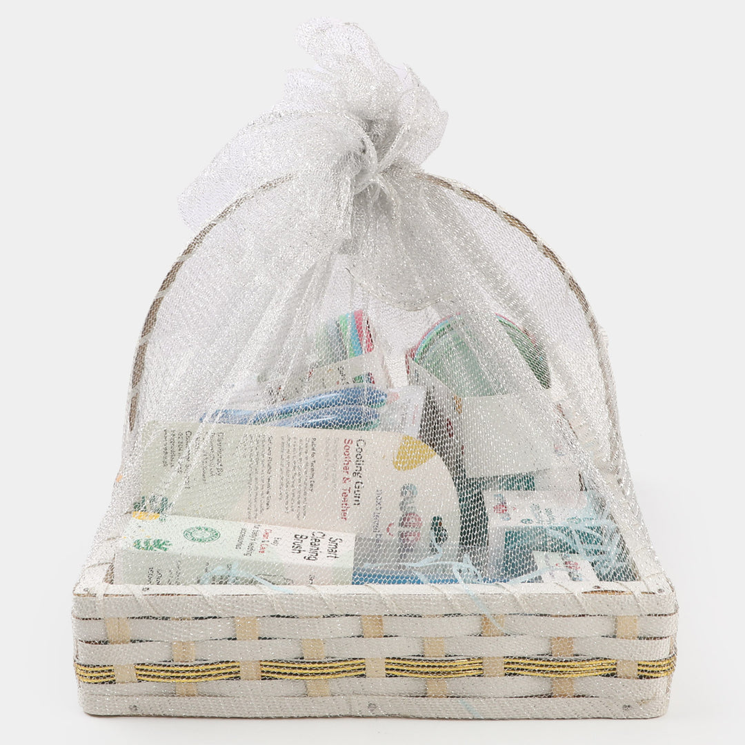 11 PCs Cuddles Set Baby Gift Basket Blue - Main Image