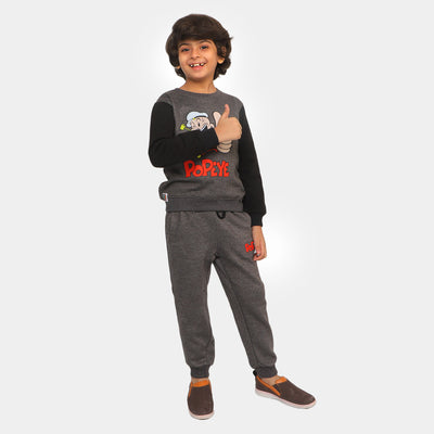 Boys 2 Pcs Suit Character Print - Dark Grey