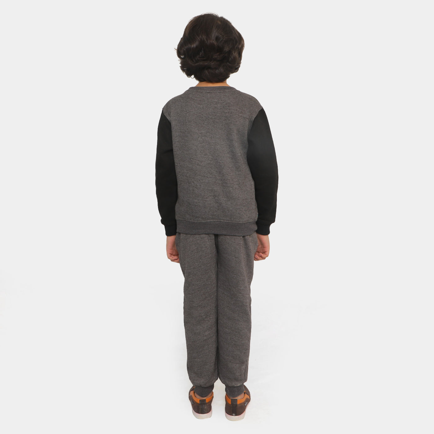 Boys 2 Pcs Suit Character Print - Dark Grey