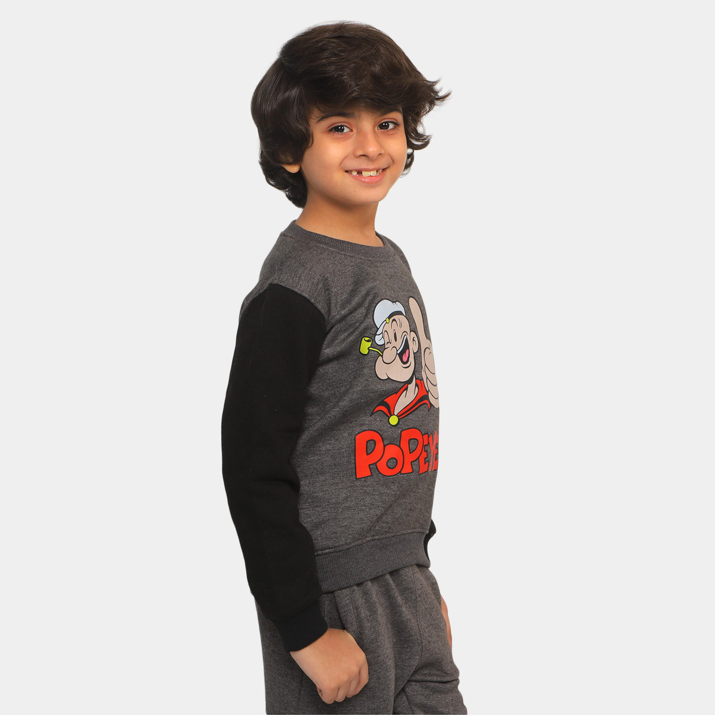 Boys 2 Pcs Suit Character Print - Dark Grey