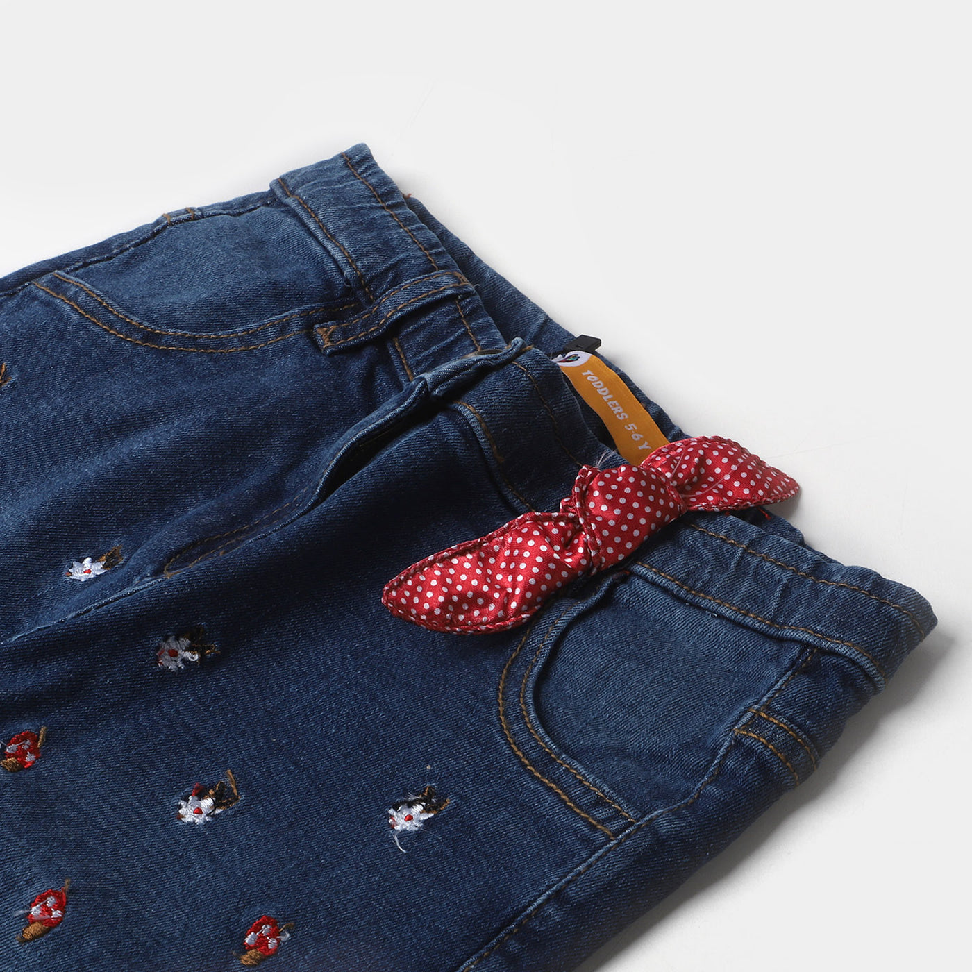 Girls Denim Pant Mushroom - Mid Blue