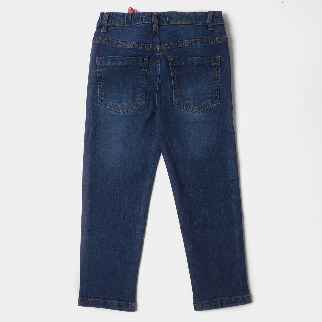 Girls Denim Pant Mushroom - Mid Blue