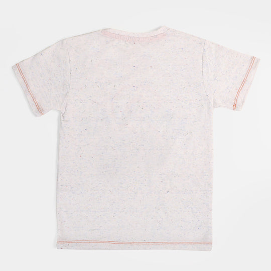 Boys Cotton T-Shirt Awesome - OFF-White