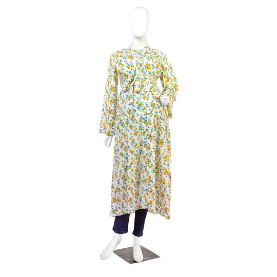 Women's Maternity Dress Printed Flower2 - White Price in Pakistan | Bachaa Party Women's Maternity Dress Printed Flower2 - White Price in Pakistan | Bachaa Party