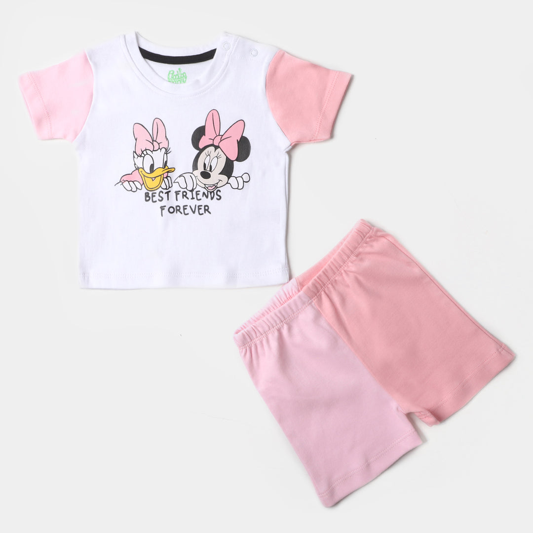 Infant Girls Cotton Set 2 PCs Best Friends - B/White