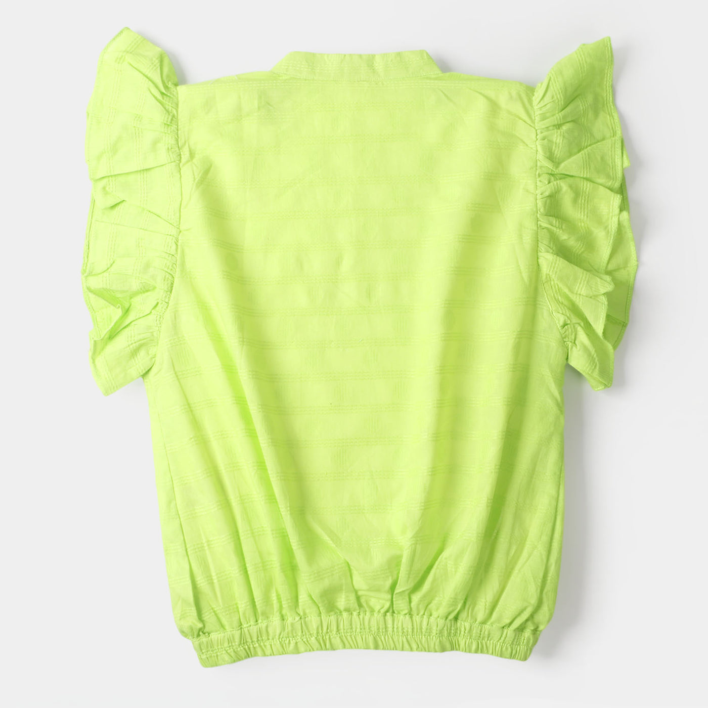 Girls Jacquard Embroidered Top Neon - Neon Green