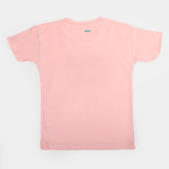 Girls Cotton Jersey T-Shirt Dino Mite - Pink