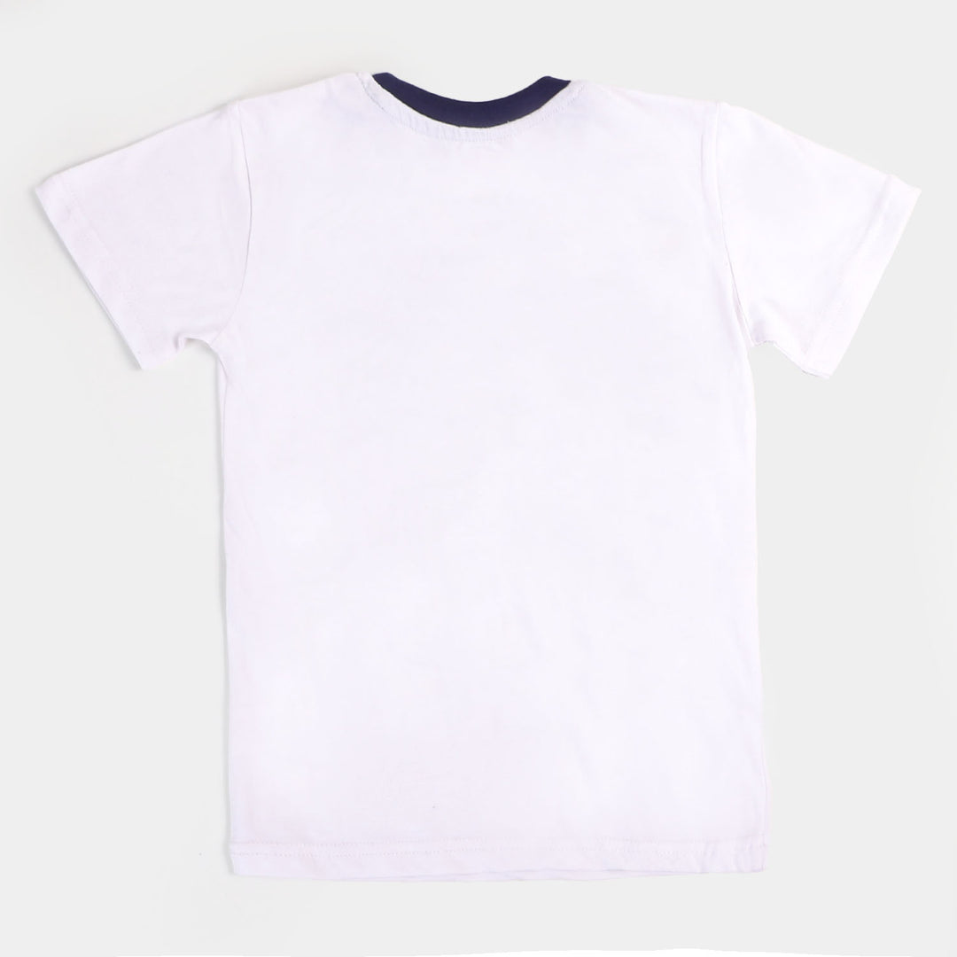 Boys Cotton 2Pcs Suit Character - White