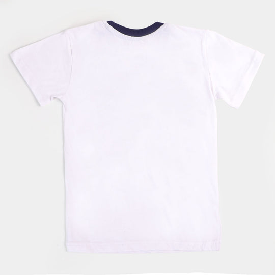Boys Cotton 2Pcs Suit Character - White