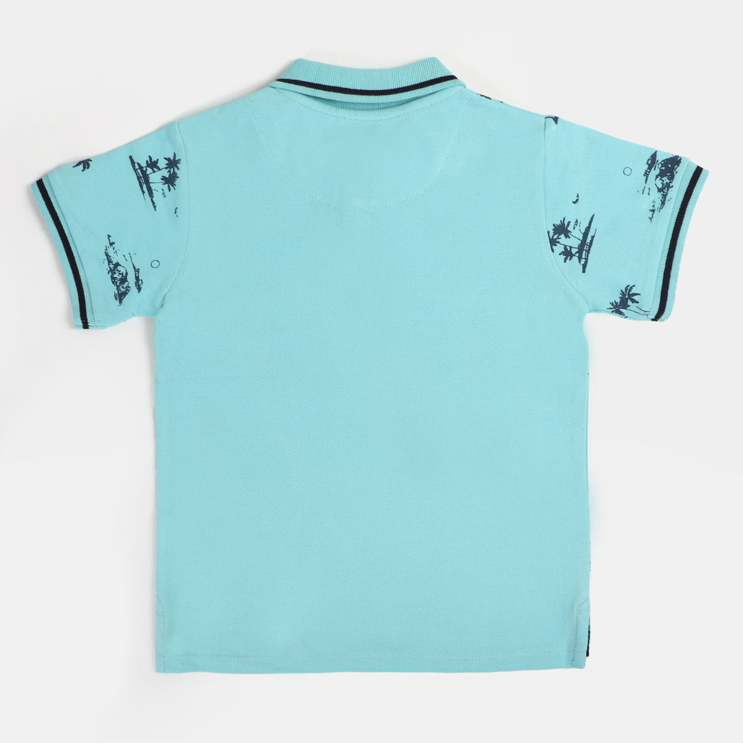 Boys Cotton Polo Summer - Sky Blue