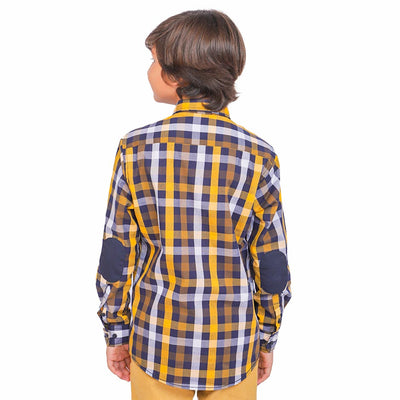 Boys Casual Shirt Check Yellow - Y-Check