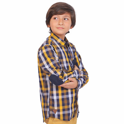 Boys Casual Shirt Check Yellow - Y-Check