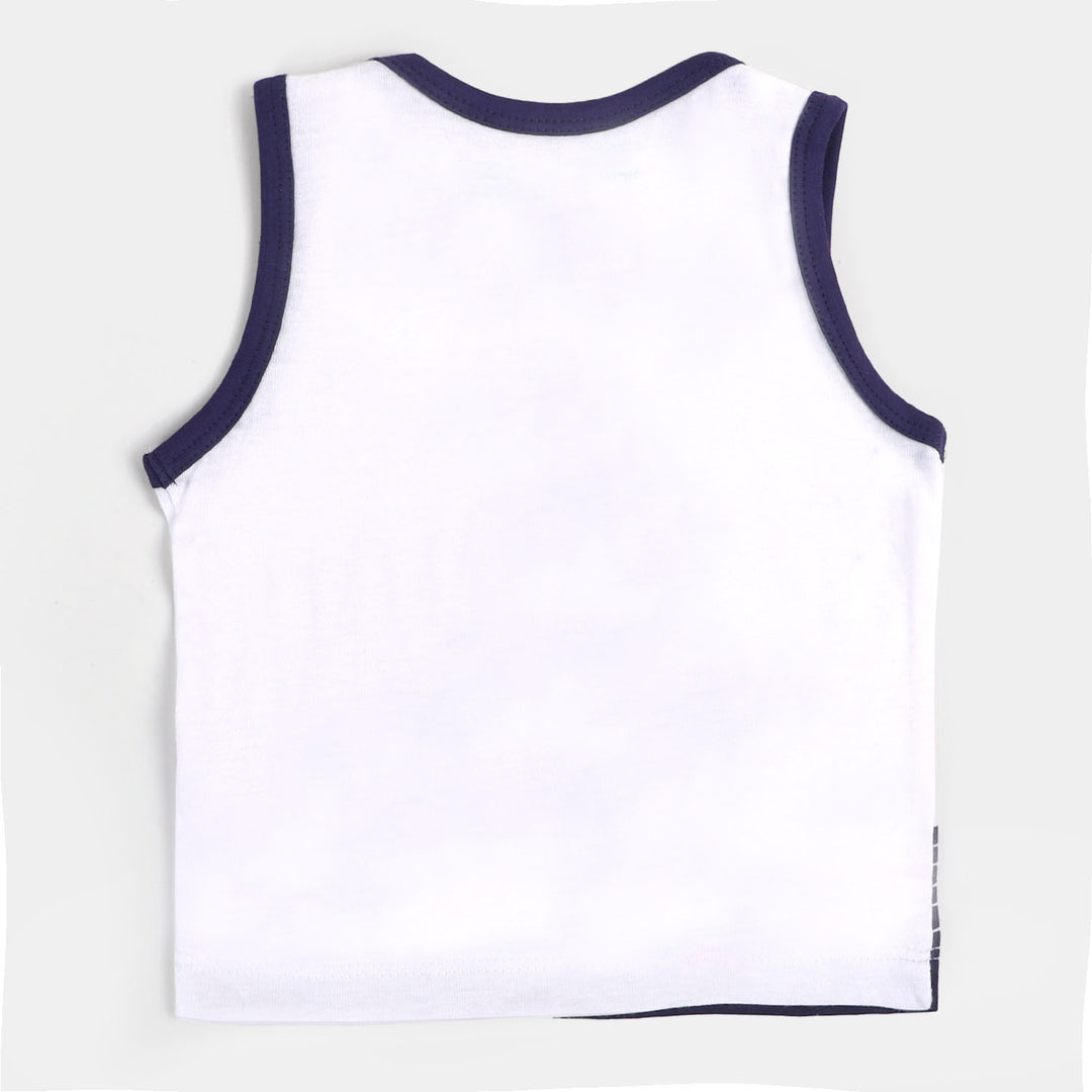 Infant Boys Cotton Sando Croc Fun - White