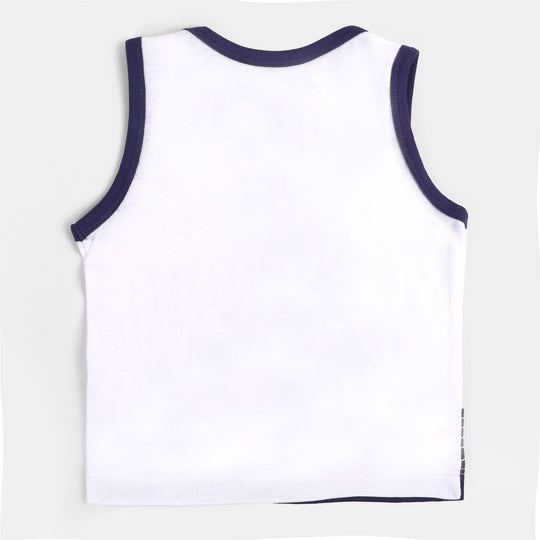 Infant Boys Cotton Sando Croc Fun - White