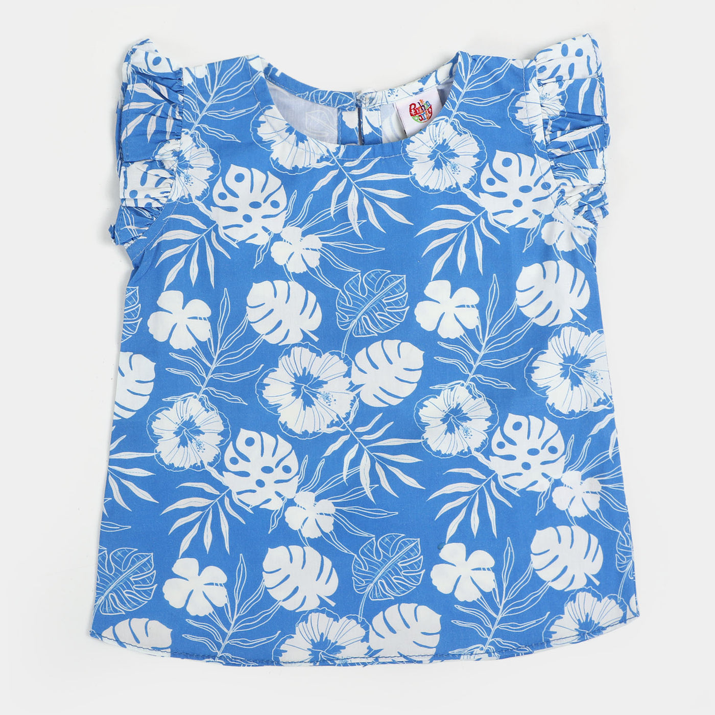 Infant Girls Printed Casual Top | Aqua Blue