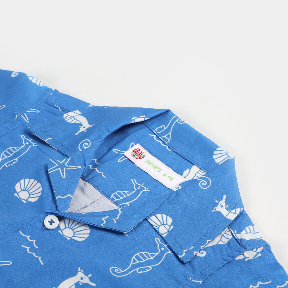 Infant Boys Casual Shirt Sea Life-Blue