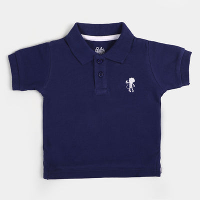 Infant Boys Cotton Polo Basic - Navy Blue