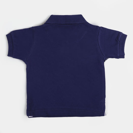 Infant Boys Cotton Polo Basic - Navy Blue