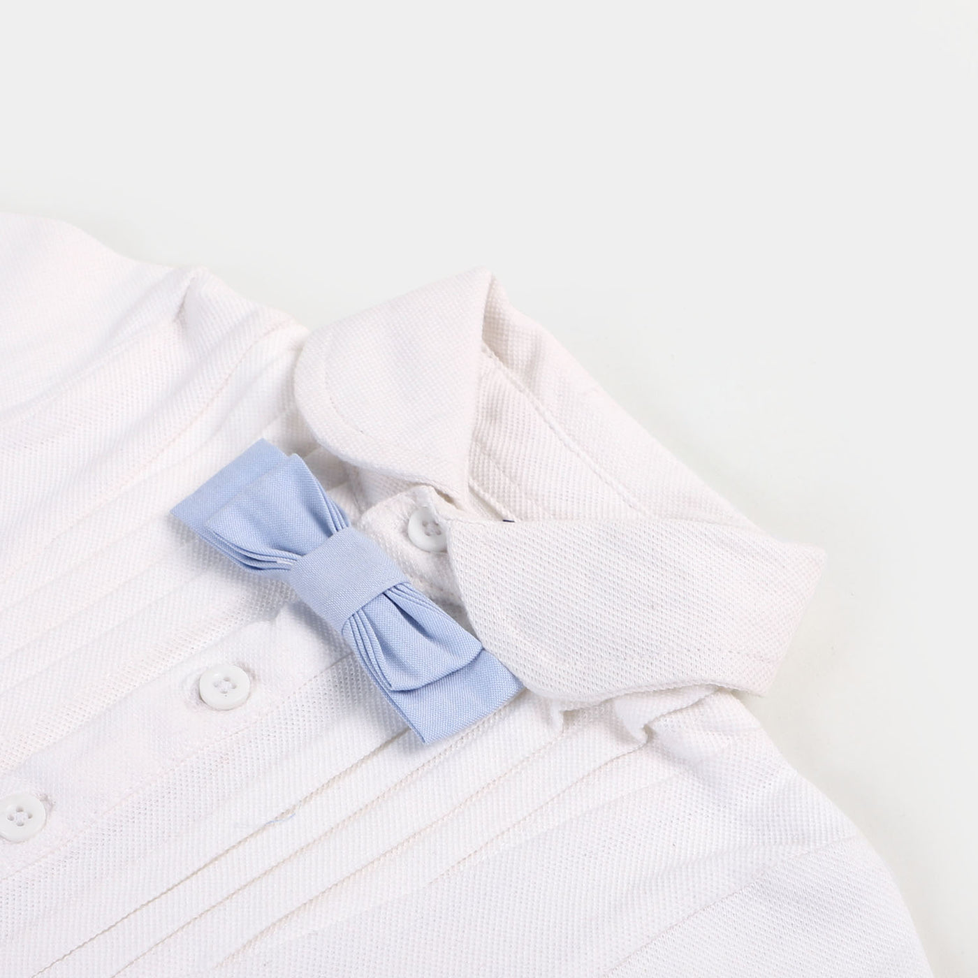 Infant Boys Knitted Romper Formal-White