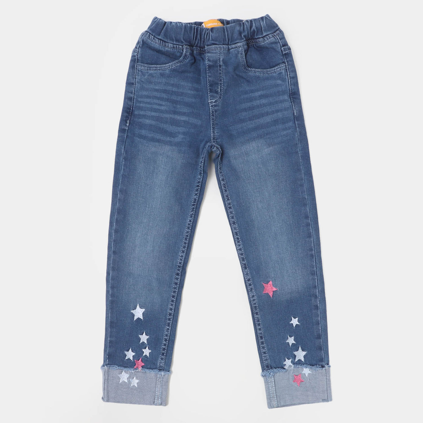 Girls Denim Pant Stars - LIGHT BLUE