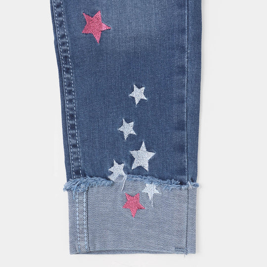 Girls Denim Pant Stars - LIGHT BLUE