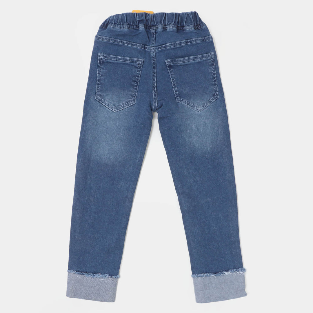 Girls Denim Pant Stars - LIGHT BLUE