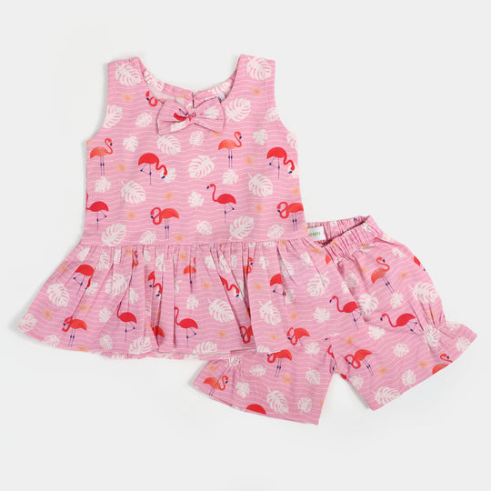 Infant Girls Woven Suit Flamingo - Pink