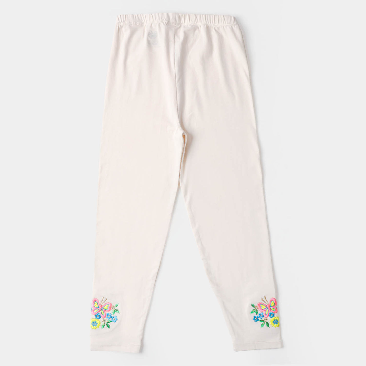 Girls Embroidered Tights Butterfly - Butter Cream