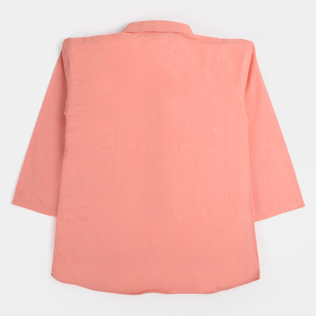 Teens Girls Cotton Embroidered Rose Top - Orange