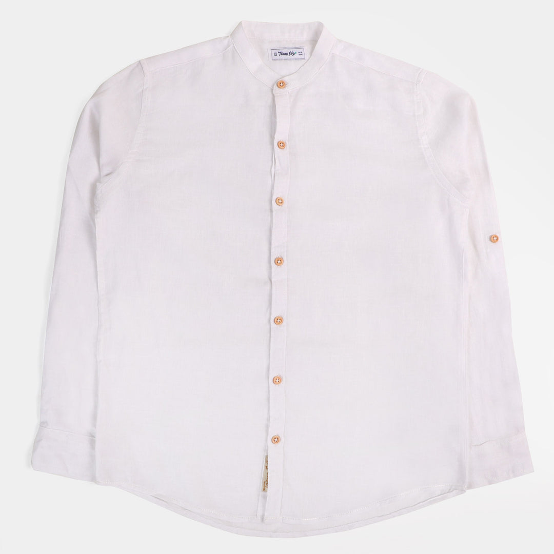 Teens Boys Cotton Casual Shirt - White