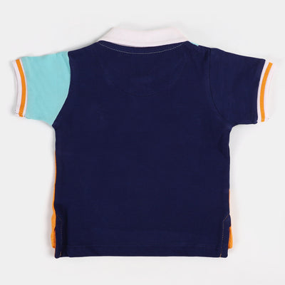 Infant Boys Cotton Polo T-Shirt Lets Play - Multi