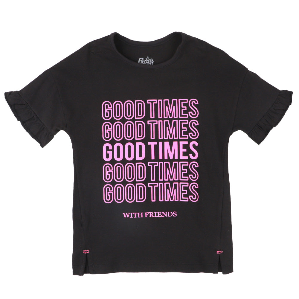 Girls T-Shirt Good Times - BLACK