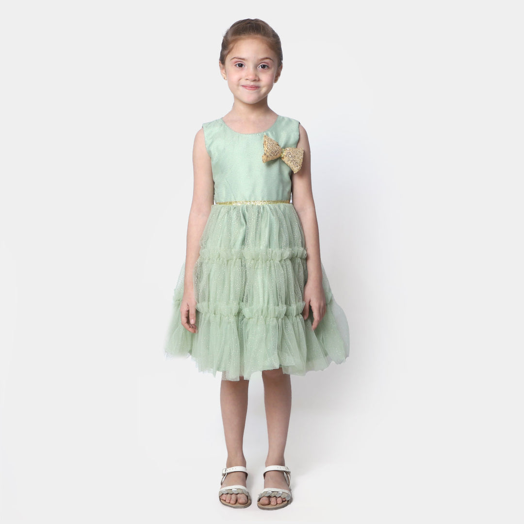 Girls Fancy Frock Glittery - Mint Green